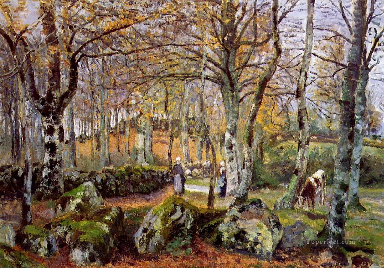 岩のある風景 モンフーコー 1874年 カミーユ・ピサロ油絵